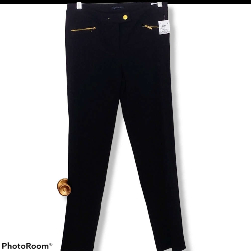 Jones New York Classic Slim Leg Stretch Trouser Black Women's Size 4 NWT
